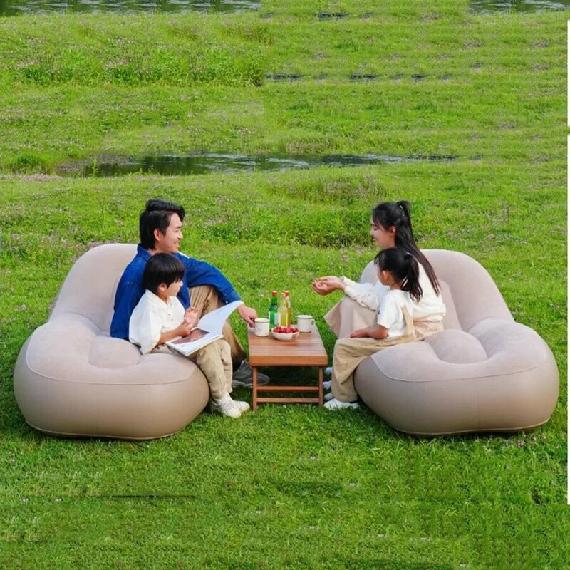 Inflatable Lazy Air Sofa Bed Beach Couple Camping Foldable Air Sofa Bed Outdoor Nature Romantic Relexing Lounge Divani Air Chair