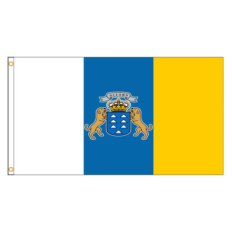 FLAGDOM 3X5Fts 90X150cm hiszpania hiszpańska flaga wysp kanaryjskich