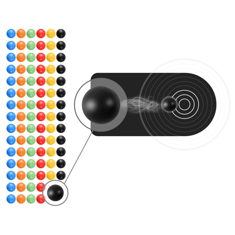 كرة نايلون مرنة للطلاء ، قابلة لإعادة الاستخدام ، عيار 17 ، t4e ، أسود ، أصفر ، برتقالي ، 200 قطعة