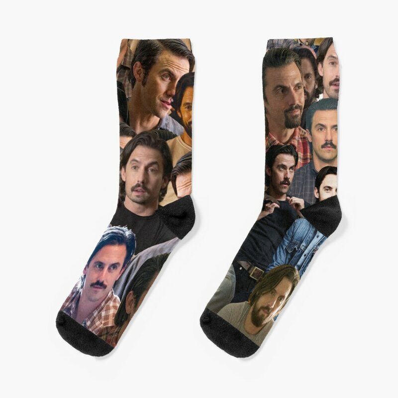 Milo-calcetines de collage de fotos Ventimiglia, calcetines de moda para Crossfit, regalo de Navidad para niñas y hombres