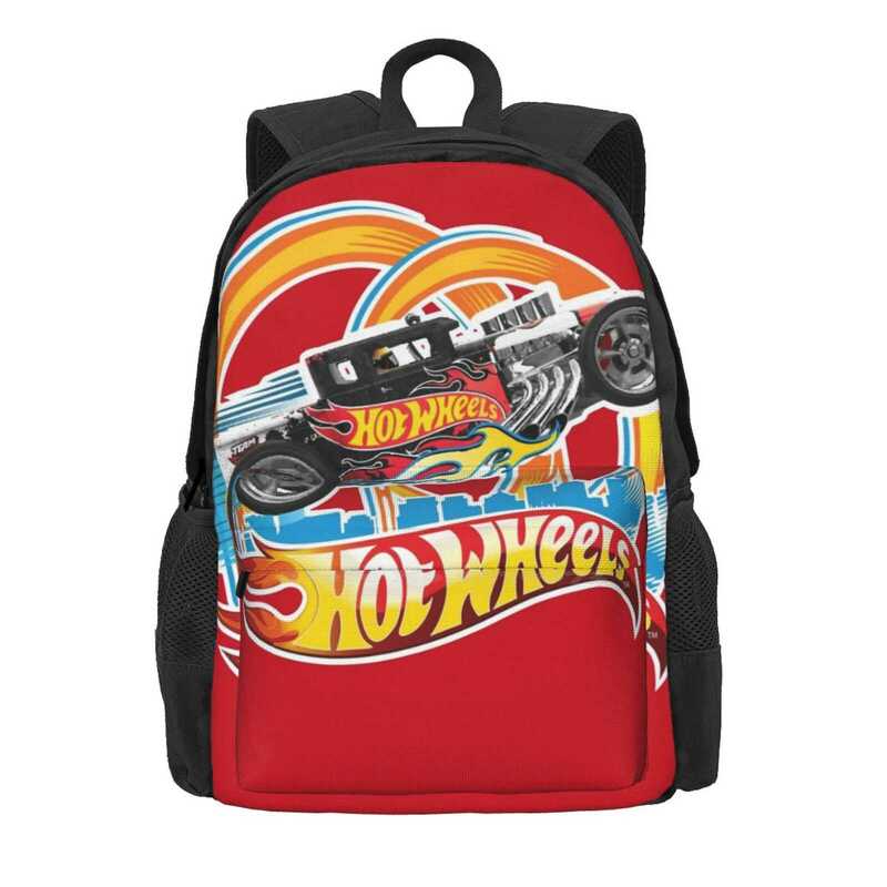 กระเป๋าเป้สะพายหลังแฟชั่นขายดีกระเป๋าล้อร้อนรถแมทเทิลรถร้อนแฟนอาร์ตสำหรับเด็กแข่งรถ