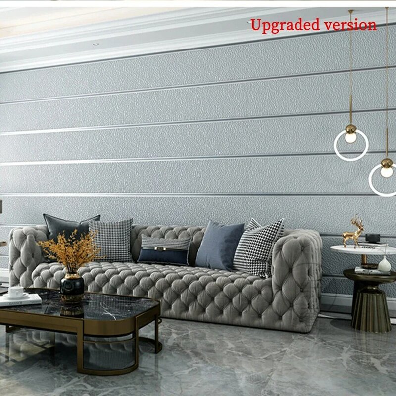 Papel tapiz de tira ancha de terciopelo de piel de ciervo minimalista, papel tapiz grueso a rayas en relieve 3D para sala de estar y dormitorio, nuevo