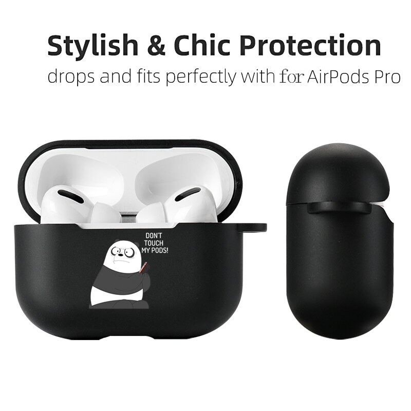 Apple airpodsプロ2ケーススローガンシンプルなテキストいけないタッチairpodsプロ2 3シリコン黒イヤホンカバー空気ポッドPro2カパス