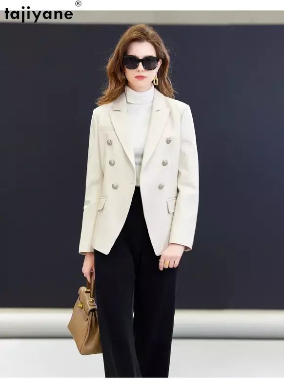 Giacca in vera pelle di montone tagiyane donna 2023 cappotto in vera pelle di alta qualità giacche in pelle Slim moda coreana donna