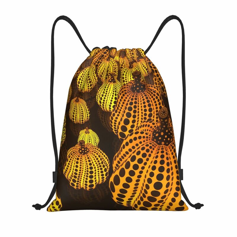 Yayoi Kusama Tokyo Drawstring Backpack Bags Lightweight Abstract Dots Pop Art Pumpkin Gym Sports Sackpack Sacks for Shopping