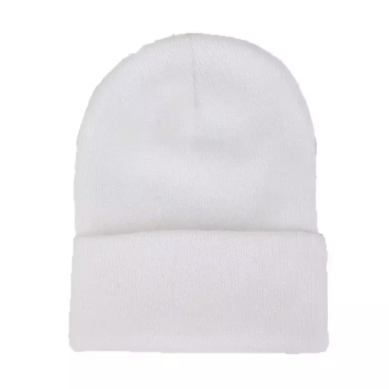 Diy design personalizado logotipo personalizado outono e inverno cor sólida malha chapéu crânio chapéu masculino e feminino chapéus de malha
