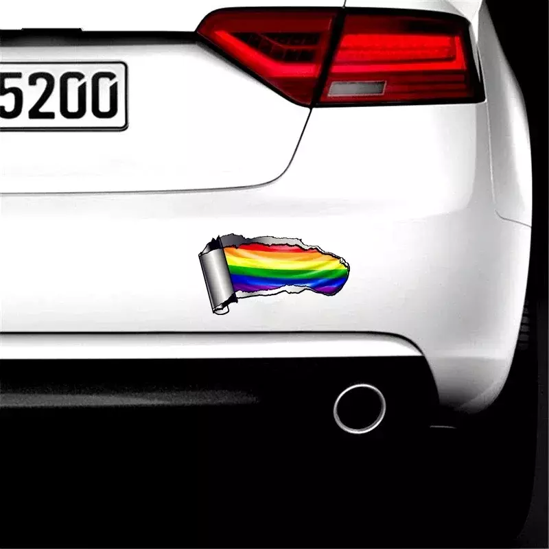 Cruct-Autocollant de voiture en vinyle extérieur, décoration anti-rayures, personnalité Rip, ensemble en métal, Gay Pride Rainbow Feel, 10cm