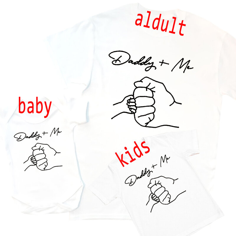 Father and Baby Shirts Family Matching Shirt Dad and Kids Short Sleeve T-shirts Daddy and Son Tees Fathers Day Gift