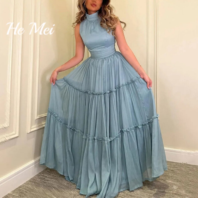 Elegant Prom Dress For Women Simple Halter Sleeveless Formal Evening Gowns A Line Floor Length Party Dresses فساتين السهرة