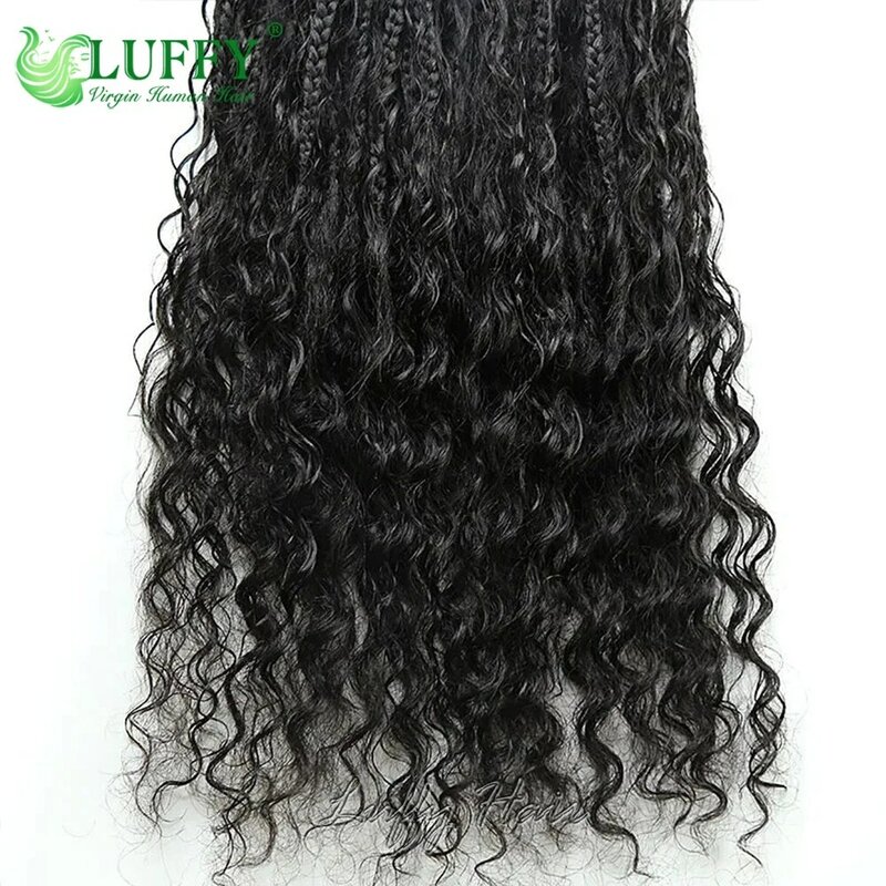 Human Hair Crochet Boho Box Braids With Human Hair Curls Synthetic Hair Braid With Human Hair Curls Braiding Hair Extensions