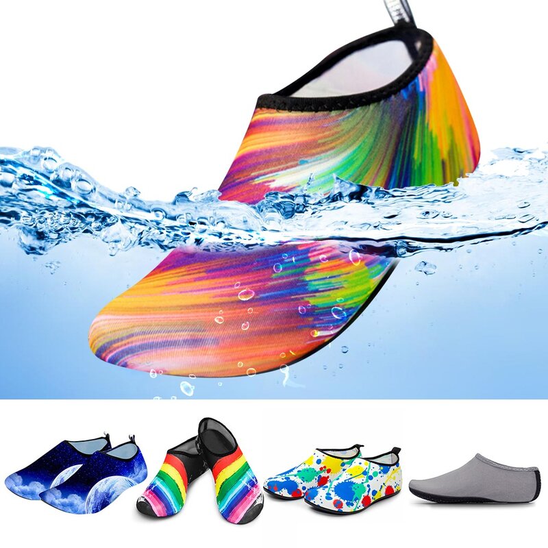 Chaussettes de natation coordonnantes pour hommes et femmes, chaussures d'eau pour enfants, sport de plage, impression, fitness, yoga, danse, natation, surf, plongée, chaussure sous-marine, nouveau