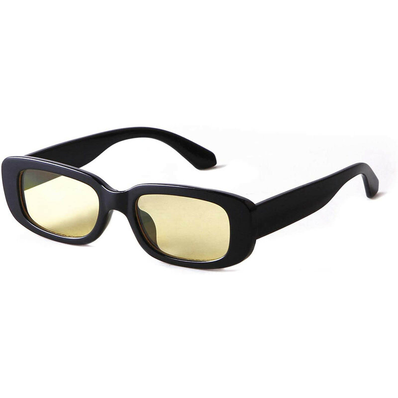 Kacamata Hitam Persegi Panjang Kecil Mode Retro untuk Wanita Pria Seksi Bingkai Persegi Kacamata Hitam Wanita Ins Populer Kacamata UV400