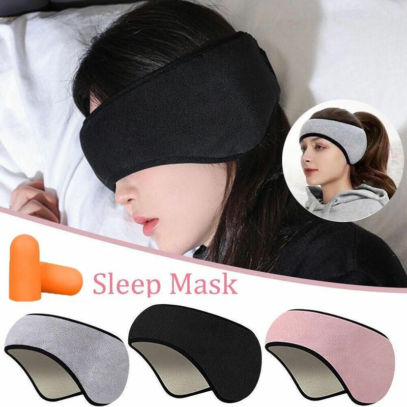 Cache-oreilles en polyester à suppression de bruit réglable, masque occultant relaxant pour dormir, masque de sommeil
