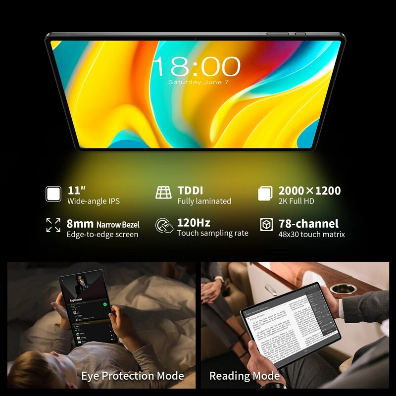Teclast T50Pro แท็บเล็ต G99 MTK 11นิ้ว2K จอแสดงผล8GB + 8GB RAM 256GB ROM Android 13 8000mAh ชาร์จเร็ว4G ปลดล็อกเครือข่าย