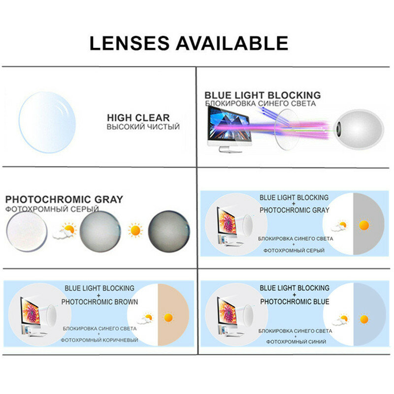 Gafas graduadas personalizadas para miopía, de -0,5 a -10, para hombres y mujeres, gafas con montura de aleación, bloqueo de luz azul o lentes fotocromáticas F583