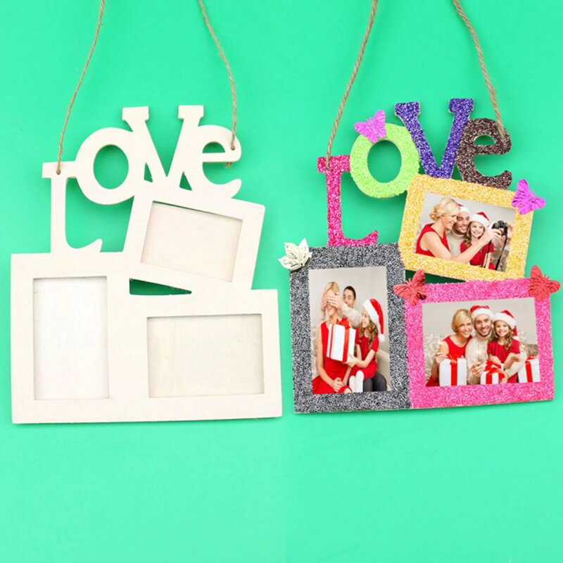 Phot Creative DIY Phot Hollow Love Wooden Family Photo Picturs