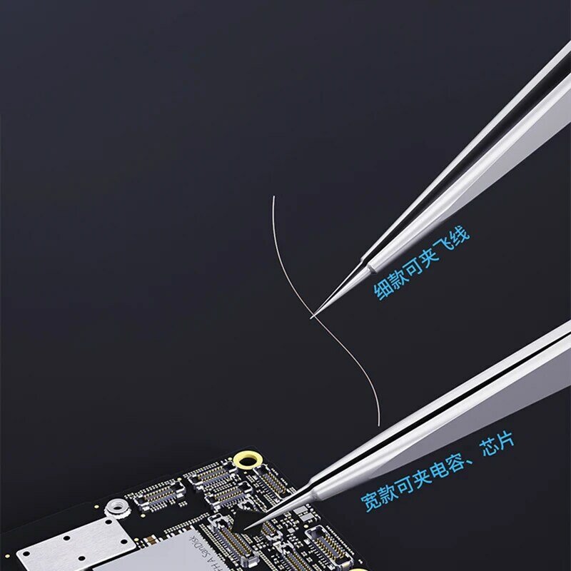QianLi-Pinzas 3D antimagnéticas de alambre volador, pinzas electrónicas de precisión, herramientas de reparación de soldadura SMD para teléfono móvil