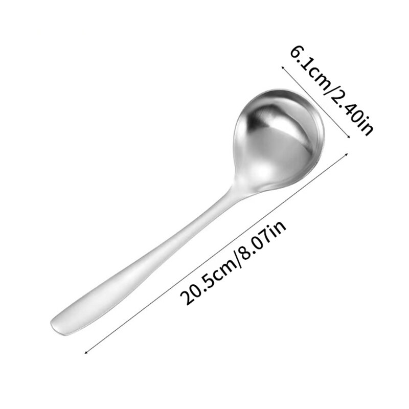 1PC 304 Stainless Steel Spoon Big Head Spoon Thickened Large Capacity Hot Pot Soup Spoon Drinking Porridge Spoon Kitchen Tools