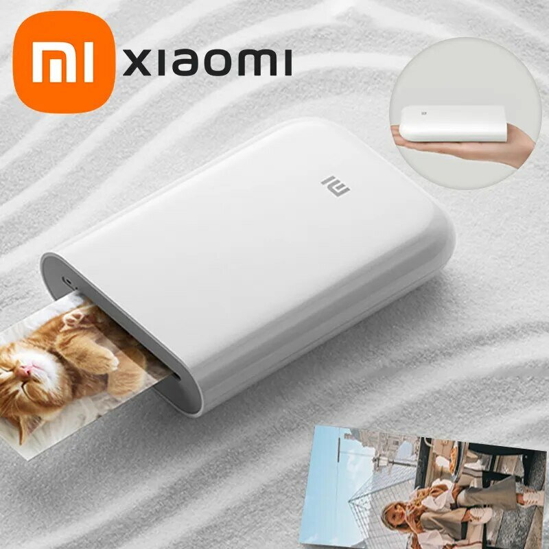 Xiaomi-Impressora fotográfica portátil Mini Pocket, Bluetooth sem fio, impressão térmica, AR Video, Mijia Zink, cor auto-adesiva, original, novo