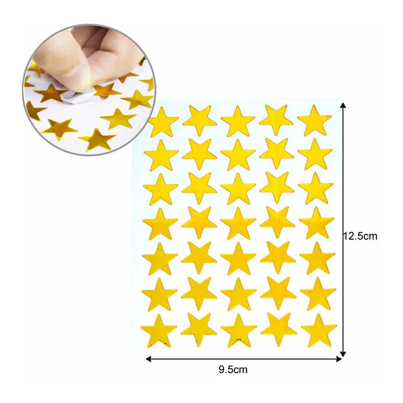 1pcs Five-Pointed Star Stickers for Children Students Stationery Ledger Decorations Gift Envelopes Albums Scrapbook Stickers