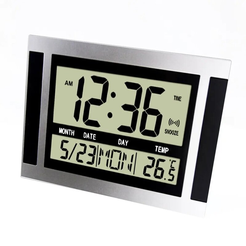 Digitale Bureau Muur Wekker Met Thermometer & Kalender Lcd Scherm H110