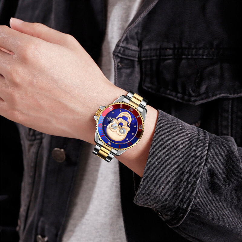 男性用スカル腕時計,スケルトン,ステンレススチール,防水および発光クォーツ腕時計,新しいファッション