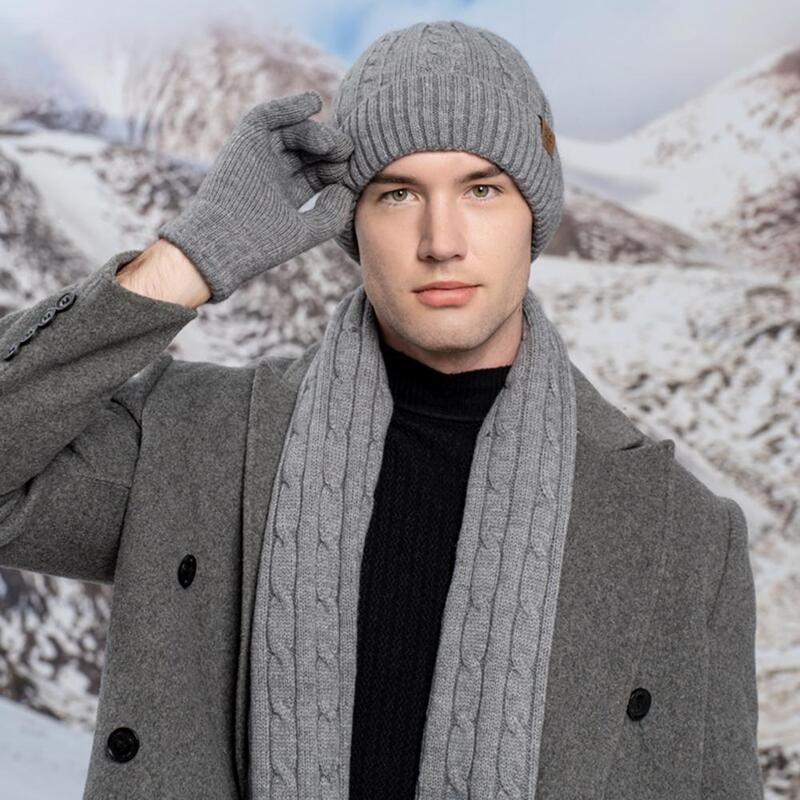 ユニセックス厚手の暖かい帽子のスカーフと手袋のセット、タッチスクリーン、居心地の良い手袋、究極の冬のための弾性ネック