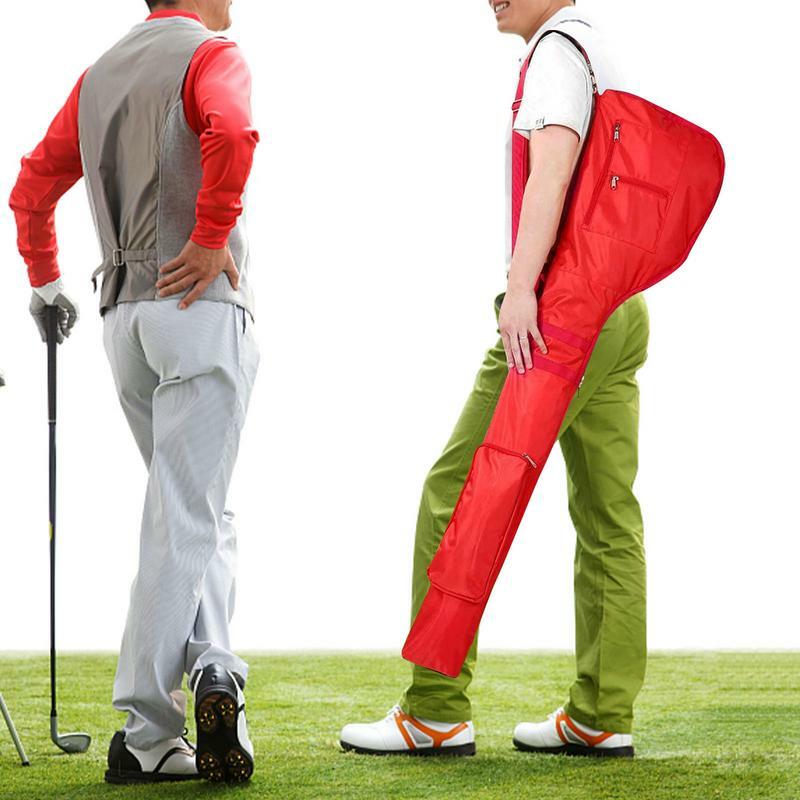 Tas Golf Travelbag lipat, dengan 7-10 klub Golf ringan pembawa jarak mengemudi sarung latihan untuk