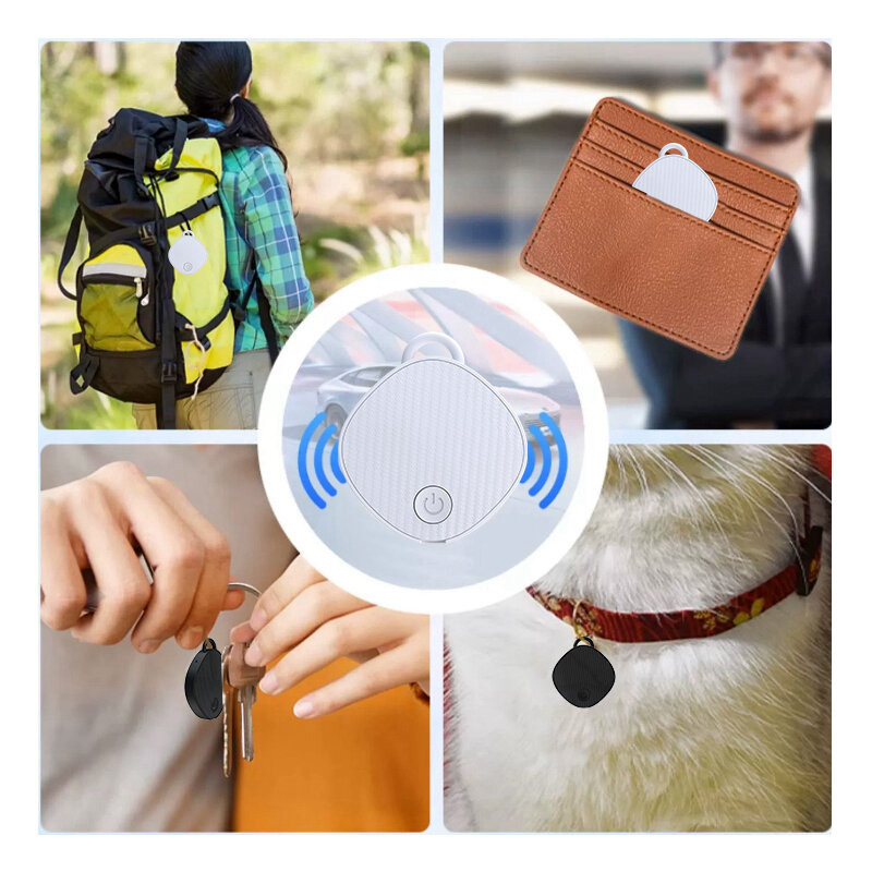 Minirrastreador GPS con Bluetooth certificado MFi, dispositivo localizador de llaves para mascotas y niños, compatible con Apple Find My Airtag, recordatorio antipérdida