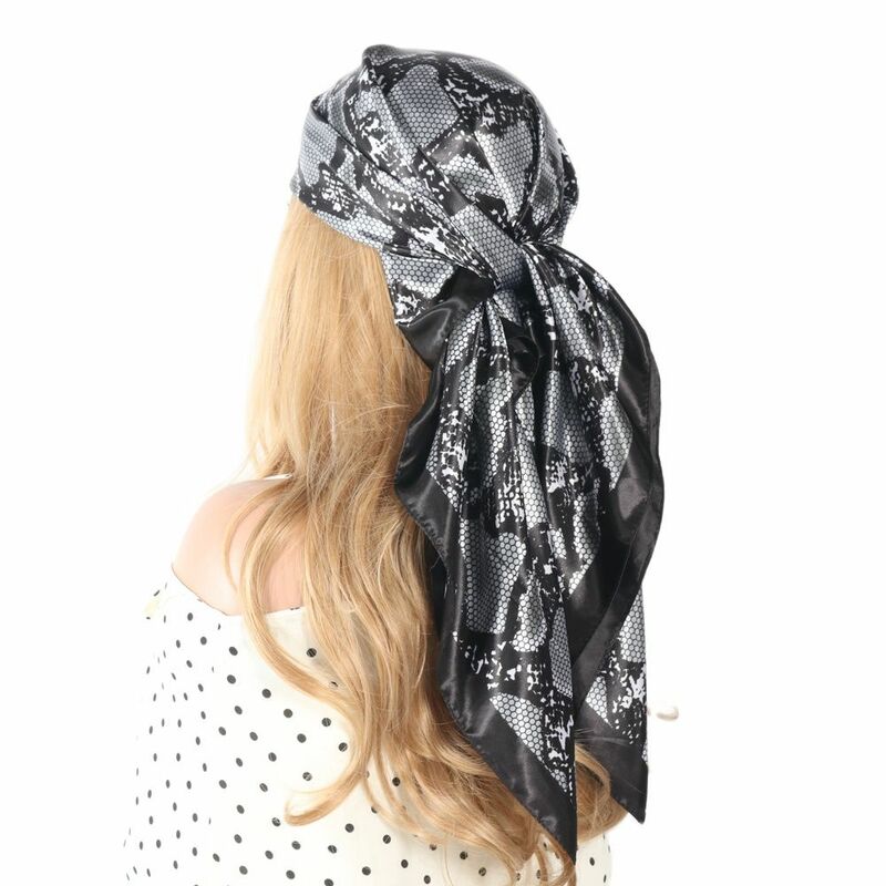 Lenços de seda feminina, lenço de cabeça e cabelo, bandana, foulard, 90x90cm, 90x90cm, marca de luxo, moda designer, verão