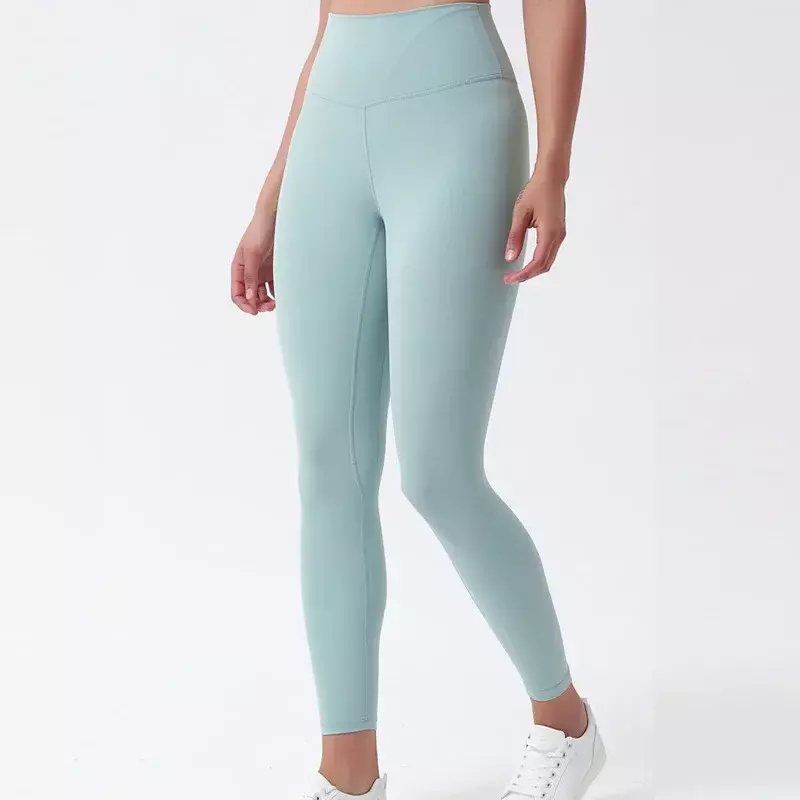 Pantalon élastique de yoga taille haute pour femme, vêtement de sport, couleur chair, nouveau
