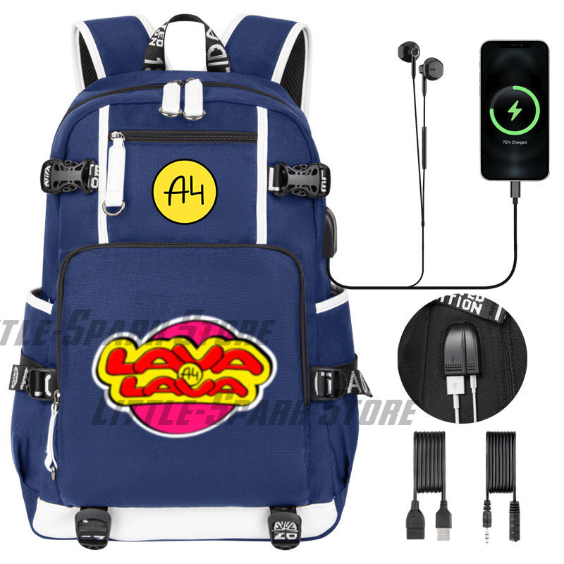 Ransel anak perempuan, tas sekolah pelajar untuk remaja, tas punggung Laptop pengisian daya USB, LAVA LAVA "Tai 4"