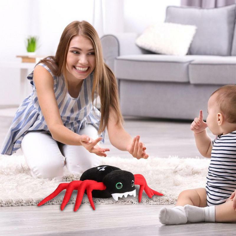 Aranha pelúcia brinquedo recheado para adultos, brinquedo animal, travesseiro com tecnologia de costura fina, meninos e meninas, crianças