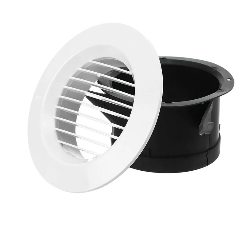 White Round Air Vent Louver Grille Cover Outlet Adjustable Exhaust Vent Ducting Ventilation Grilles 75/100/125mm Air Vent Cover
