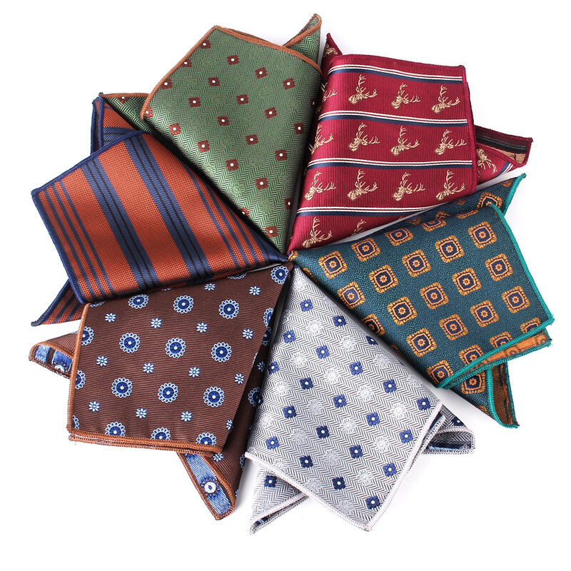 New Striped Pocket Square For Men Women Suits Chest Towel Hanky Gentlemen Hankies Men's Handkerchief Cartoon Pocket Towel Gifts