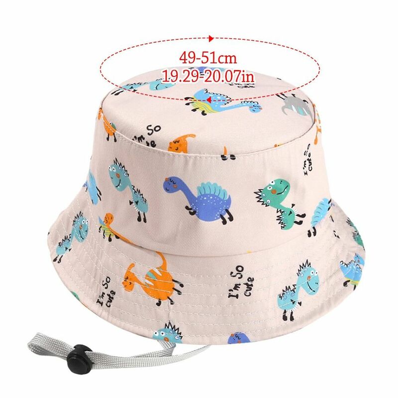 Cotton Polyester Kids Bucket Hat Outdoor UV Protection Cartoon Panama Hat Cute Breathable Sun Cap Kids