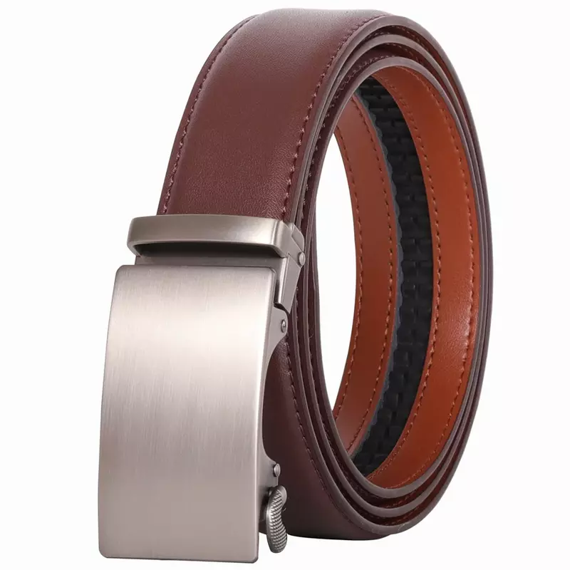 Plyesxale Red Belt For Men 2024 Automatic Buckle Luxury Belt Real Leather 3.5cm Cowskin Strap Male Formal Business Belts B86