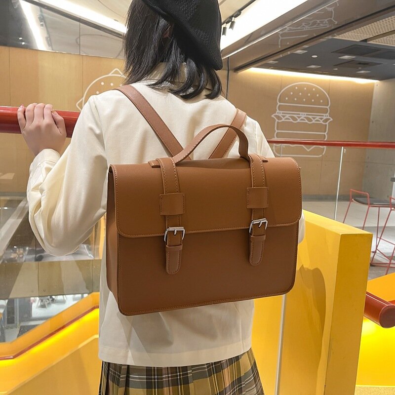 กระเป๋าถือสะพายข้างขนาดใหญ่สไตล์ญี่ปุ่นกระเป๋าสะพายไหล่ใส่กระเป๋าสำหรับเด็กผู้หญิงวัยรุ่นไปโรงเรียน