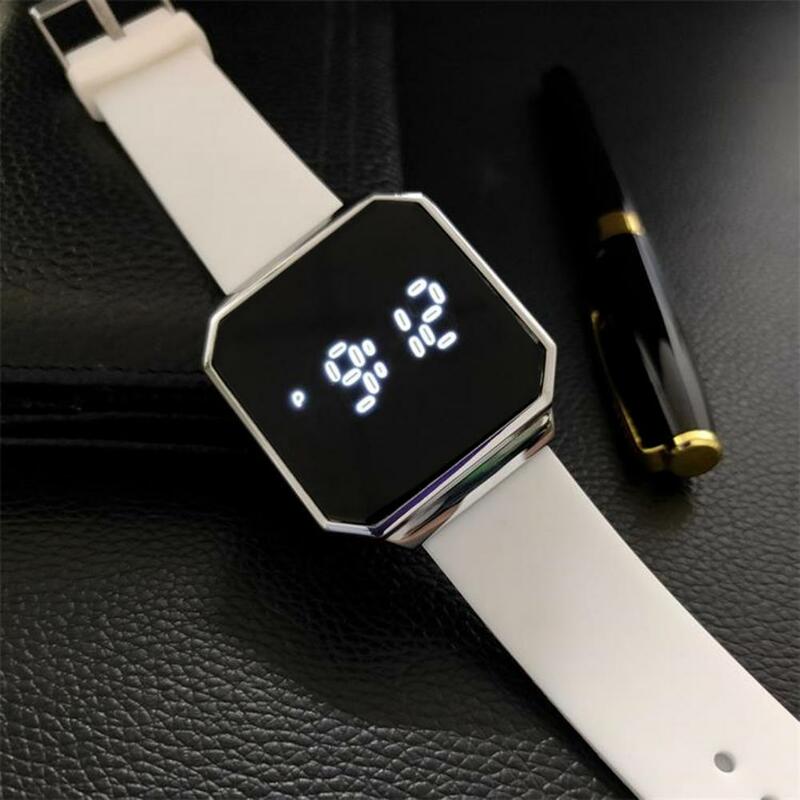 Electronic Watch Men and Women Digital Watch Luminous LED Large Square Touch Control Digital Display Wristwatch for Fitness
