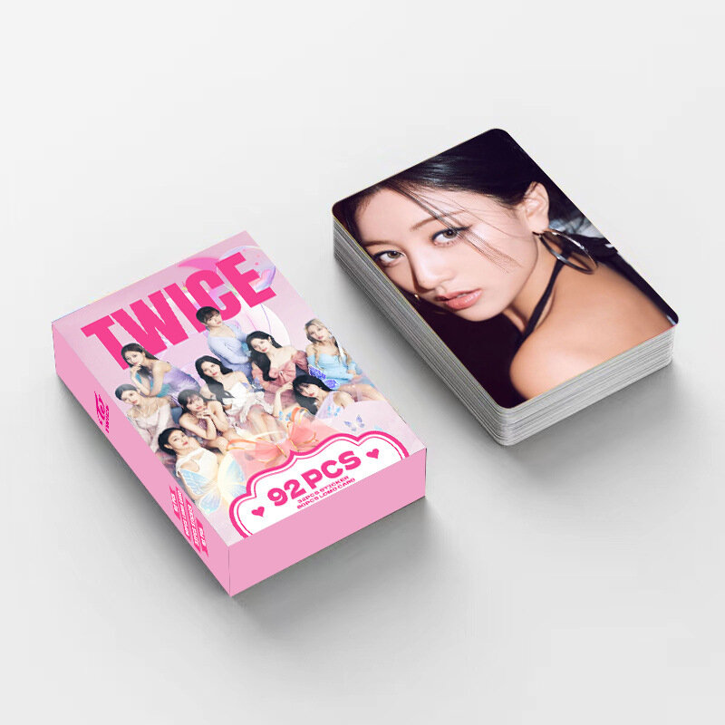 92 sztuk/zestaw nowy Kpop dwukrotnie laserowy karty Lomo naklejki na Album fotograficzny HD wysokiej jakości fotokarta Momo Sana Mina Park Ji Hyo Fans prezent