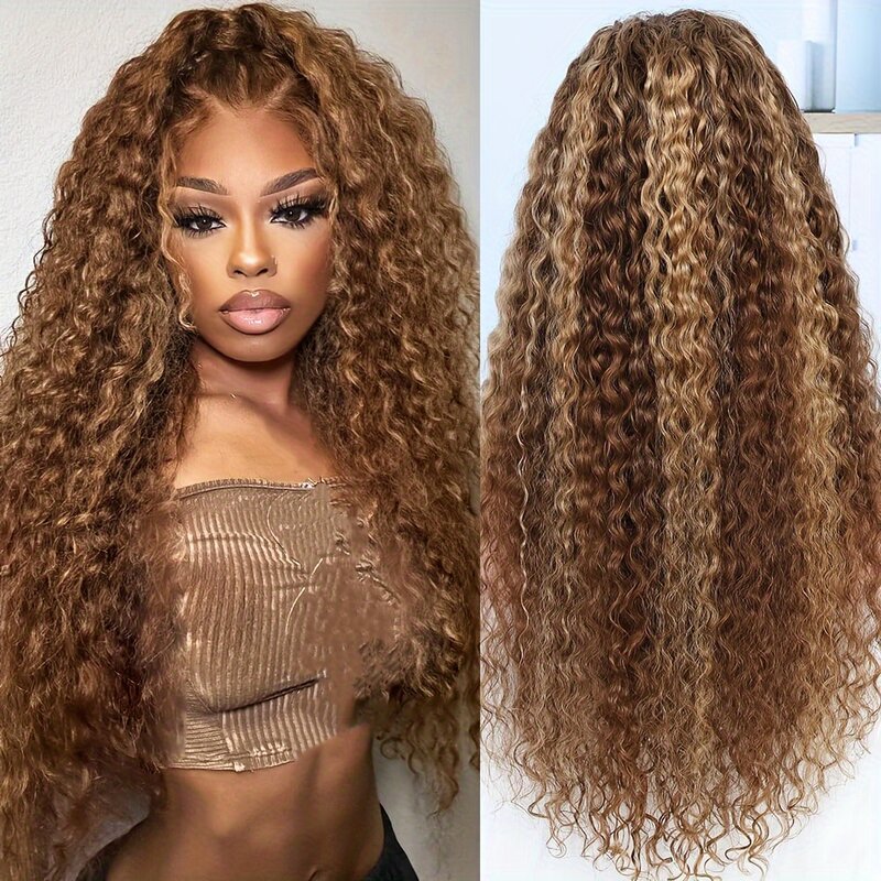 Honey Blonde Water Wave Ombre 13x4 HD Lace Front Wig - 180% Density Human Hair - Pre Plucked Full Lace Front Wig