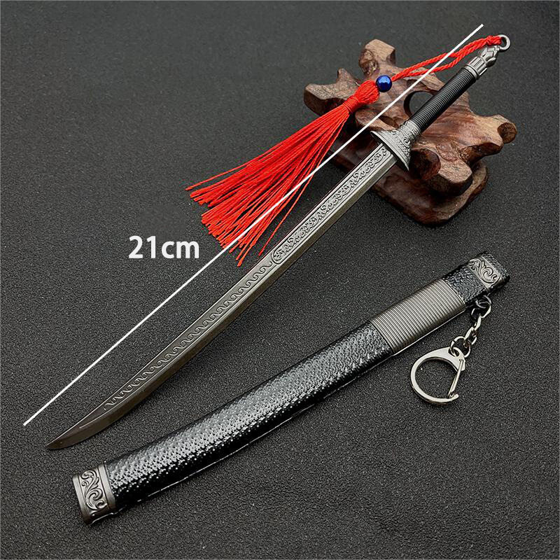 26CM liontin senjata logam Aloi, pedang Cina pembuka huruf kreatif pemotong kertas paduan senjata dekorasi meja