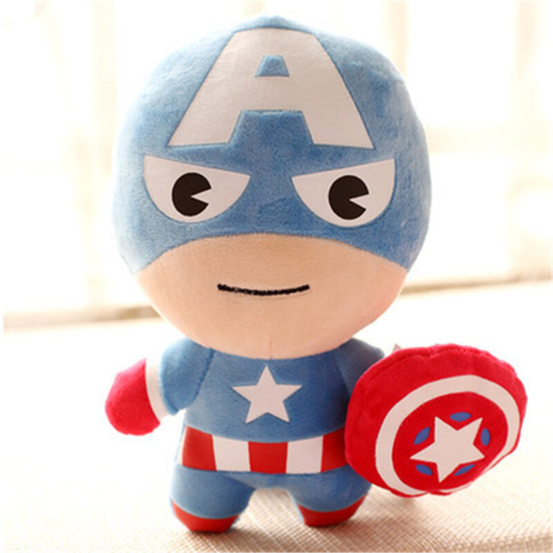 Bonecas Marvel Spiderman recheadas, brinquedos de pelúcia macia, herói Capitão América, Iron Thor, prenda de Natal infantil, 12cm
