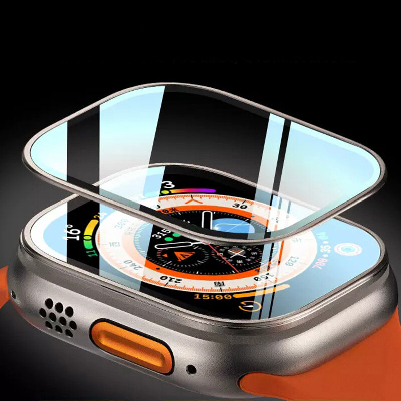 Kaca Tempered untuk jam tangan Apple Ultra 49mm, aksesori tali iwatch Pintar Seri film antigores pelindung layar HD 49mm