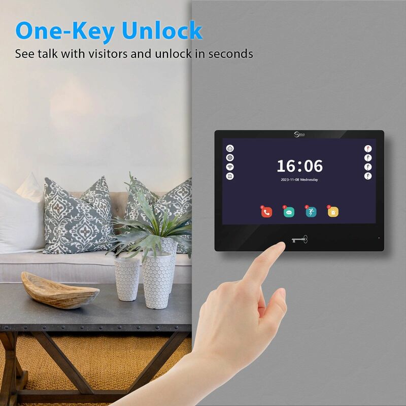 Tuya interkom Video pintar untuk rumah pribadi Telepon pintu apartemen tahan air bel pintu logam kartu RFID 1080P 10 inci Monitor sentuh