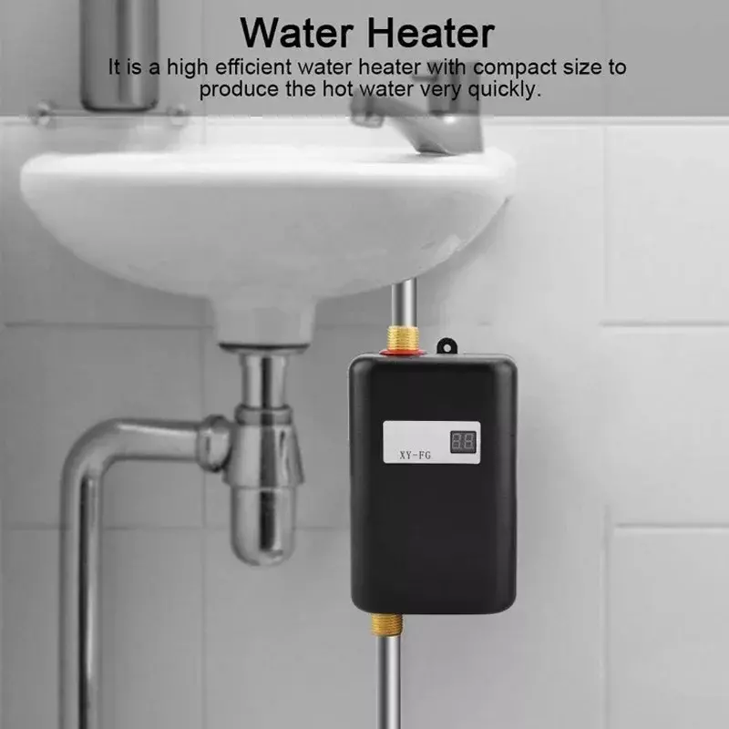 Instant Hot Water Heater, Tankless Water Heater,3000W Mini Electric Tankless Instant Hot Water Heater Bathroom Kitchen Washing