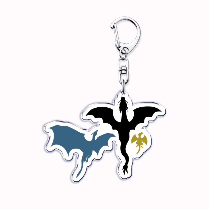 Popular Basgiath War College Fourth Wing Black Dragon Keychain Pendant Car Key Chain Jewelry Men Children Gifts Accessories