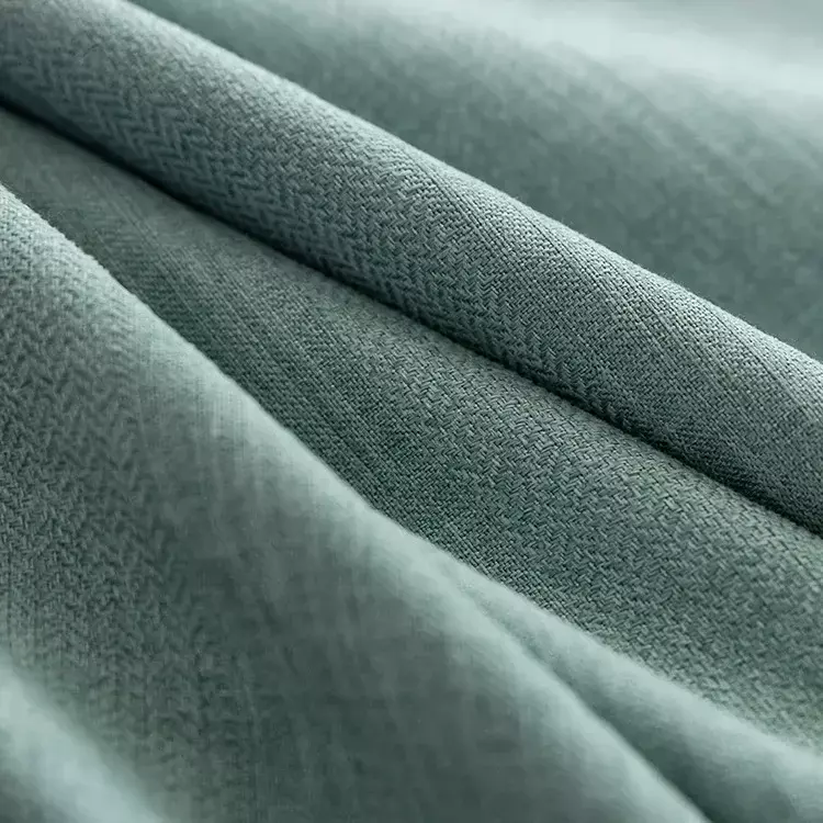 2023 nuove tende oscuranti in cotone e lino tinta unita a strisce verdi di lusso leggero per la personalizzazione del balcone del soggiorno della camera da letto