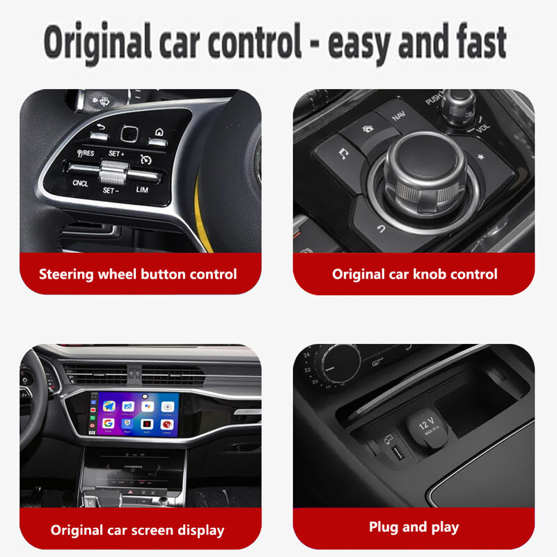Carplay Box para Android Auto, carro original com fio para Wireless, Dual Channel, AI, venda quente