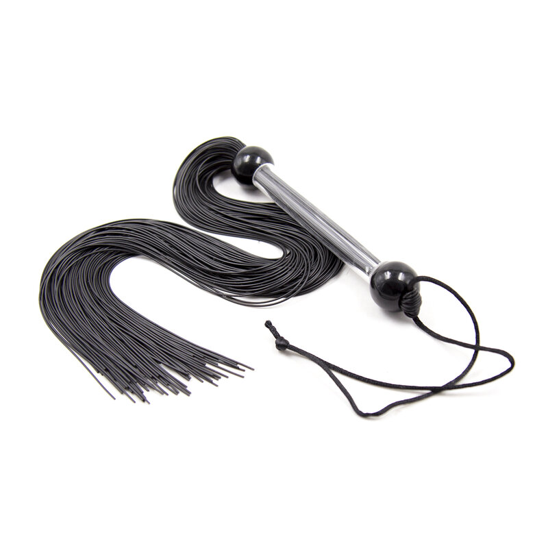 Adult Sex Toys Elastic Silicone Silk Tassel Whip Flirt Whipping Whip Acrylic Tube Handle Beat Loose Whip for Women and Couples